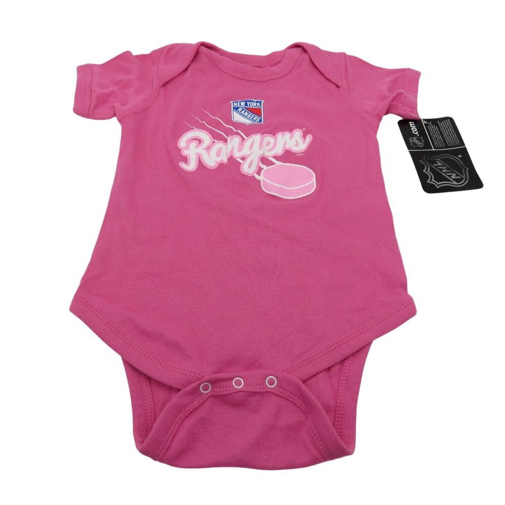 NHL New York Rangers Infant 6/9m Short Sleeve Creeper Bodysuit One Piece Hockey